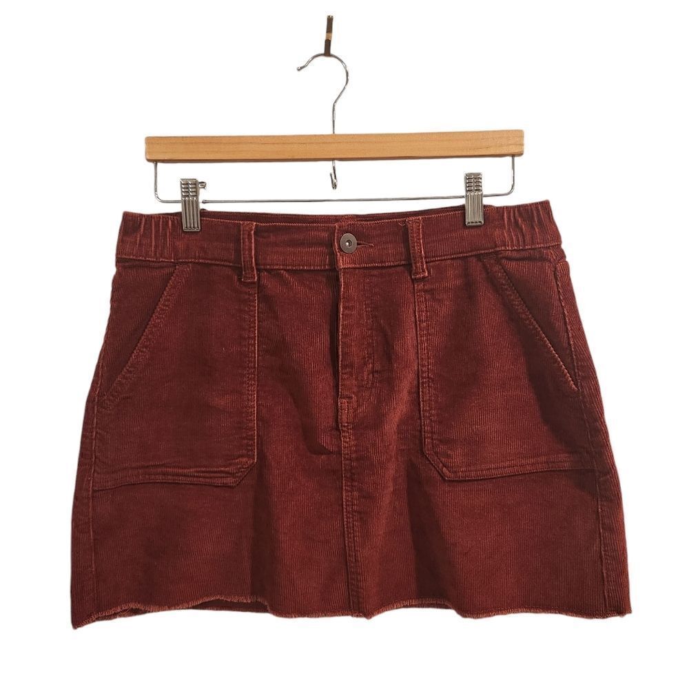 No Boundaries Large Corduroy Skirt High Rise Orange Junior's